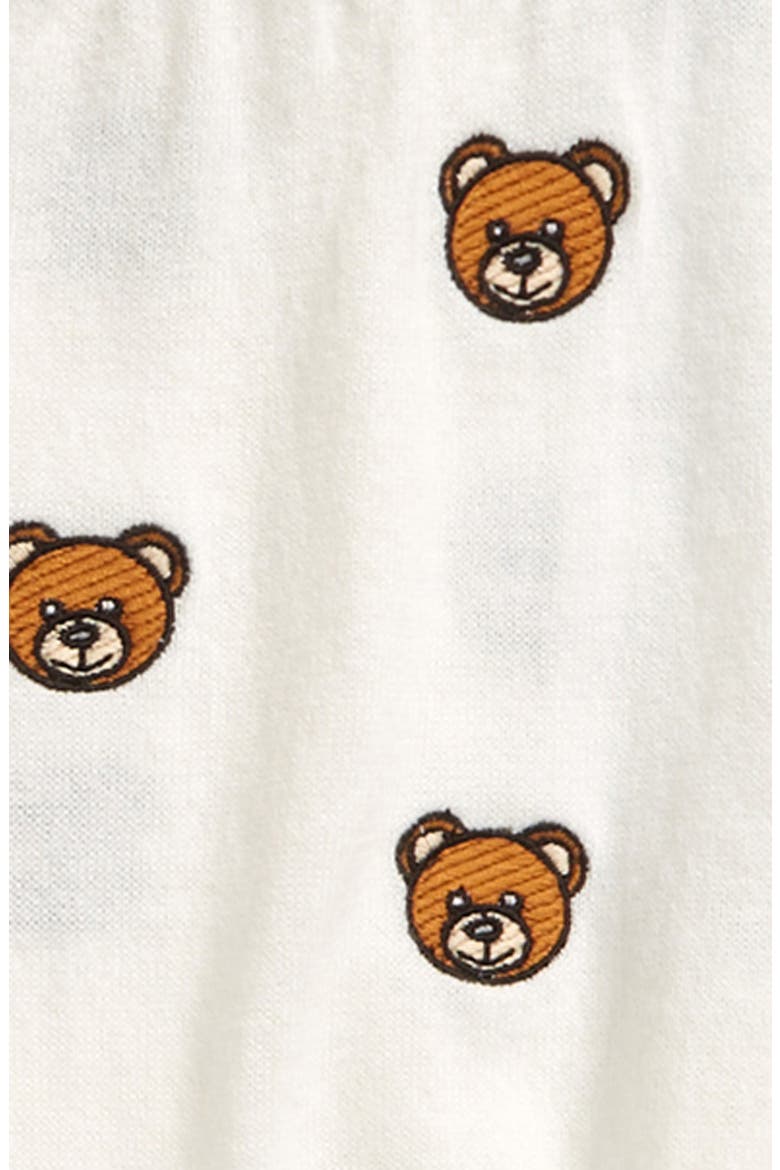 Bear Embroidered Cotton & Wool Cardigan, Bodysuit and Footie Pants Set, Alternate, color, CLOUD