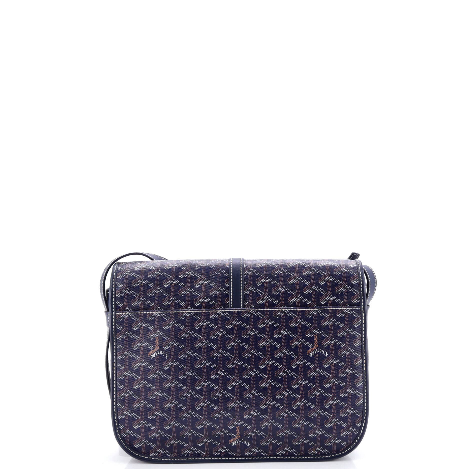 Pre-Owned Goyard Belvedere II Messenger Bag Coated Canvas MM, Alternate, color, Blue