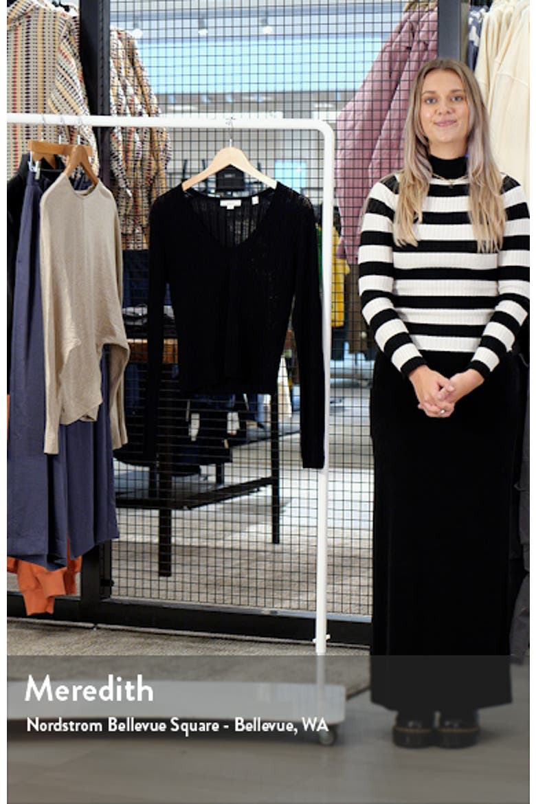 Pointelle Wool-Blend V-Neck Top video