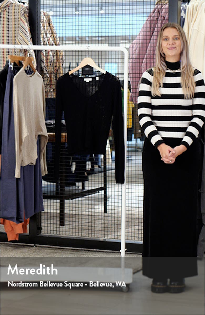 Pointelle Wool-Blend V-Neck Top, sales video thumbnail