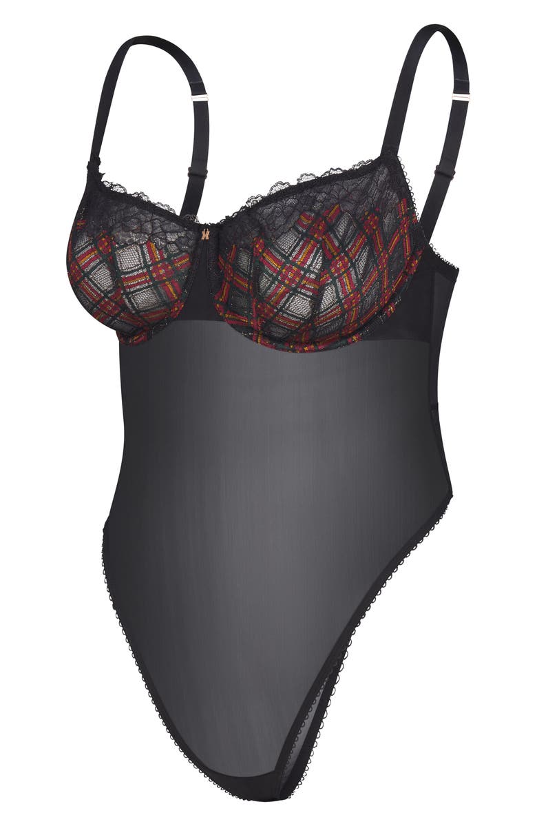 SAVAGE X FENTY Sparkle Prep Underwire Teddy, Alternate, color, Black Caviar Sparkle Prep Lace