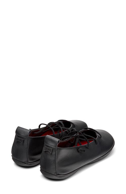Camper Lace-up Leather Flats In Black