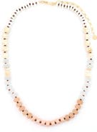 Panacea Peach Stone Beaded Necklace