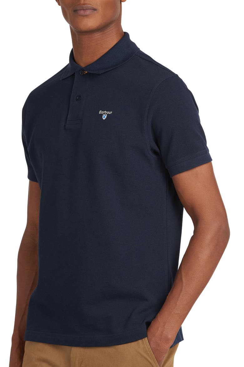 Regular Fit Tartan Piqué Polo, Main, color, NEW NAVY