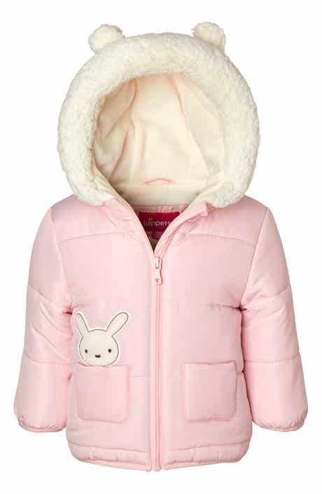 Kids' 3D Faux Shearling Lined Bunny Applique Jacket