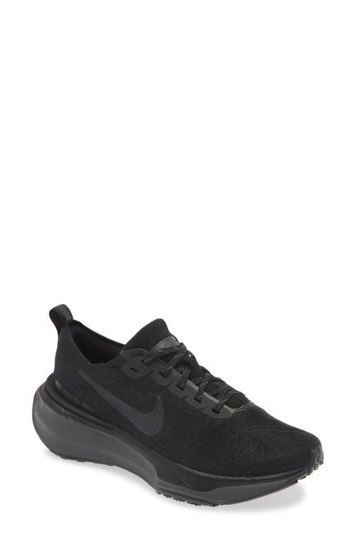Nike Zoomx Invincible 3 Flyknit Running Sneakers In Black/black/anthracite