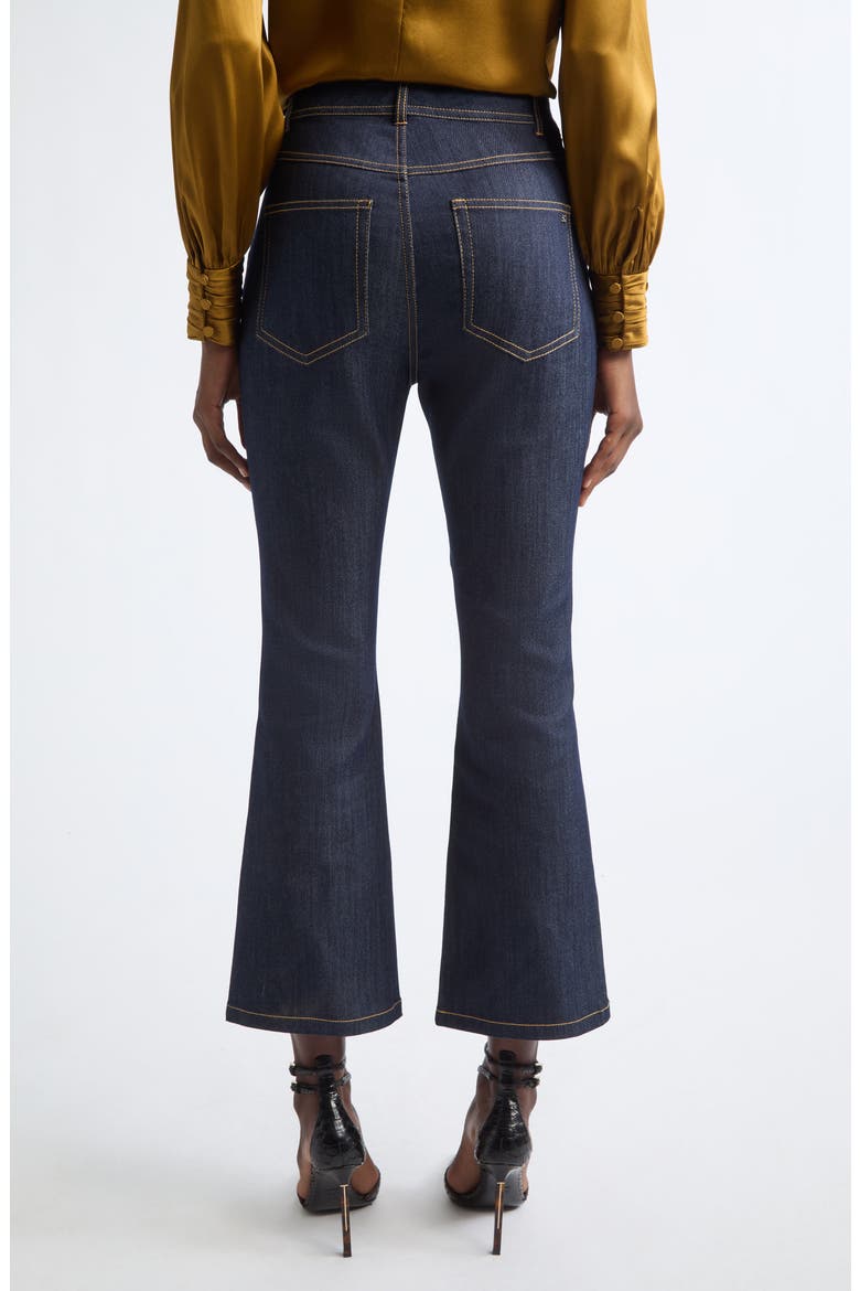 Stevie High Waist Cropped Flare Jeans, Alternate, color, INDIGO