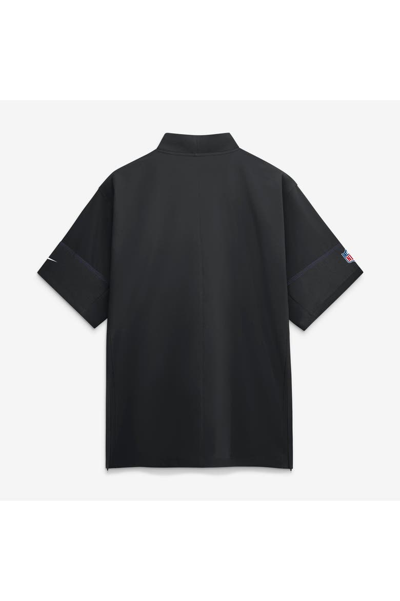 Men's Nike Black Baltimore Ravens Sideline Short Sleeve Quarter-Zip Coaches Jacket, Alternate, color, Black