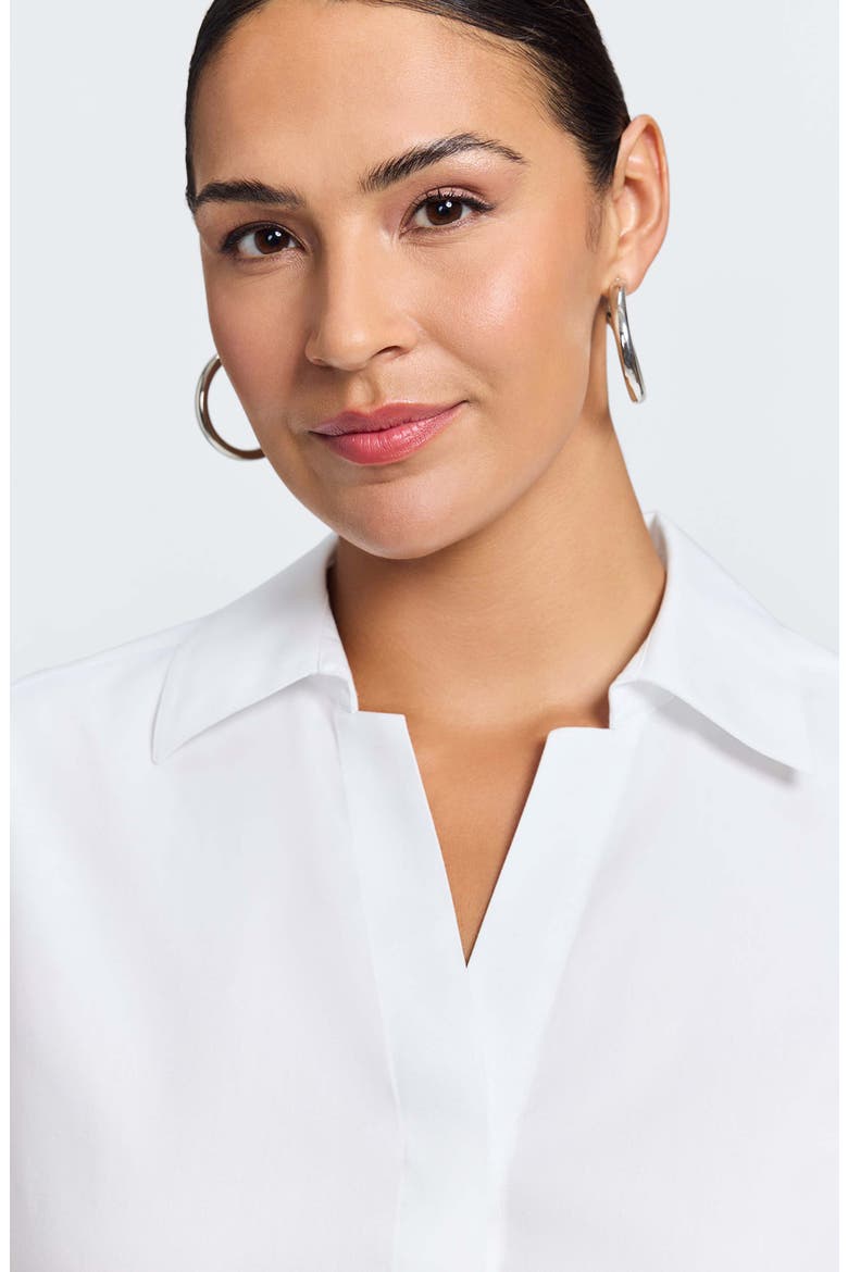 'Taylor' Three-Quarter Sleeve Non-Iron Cotton Shirt, Alternate, color, WHITE