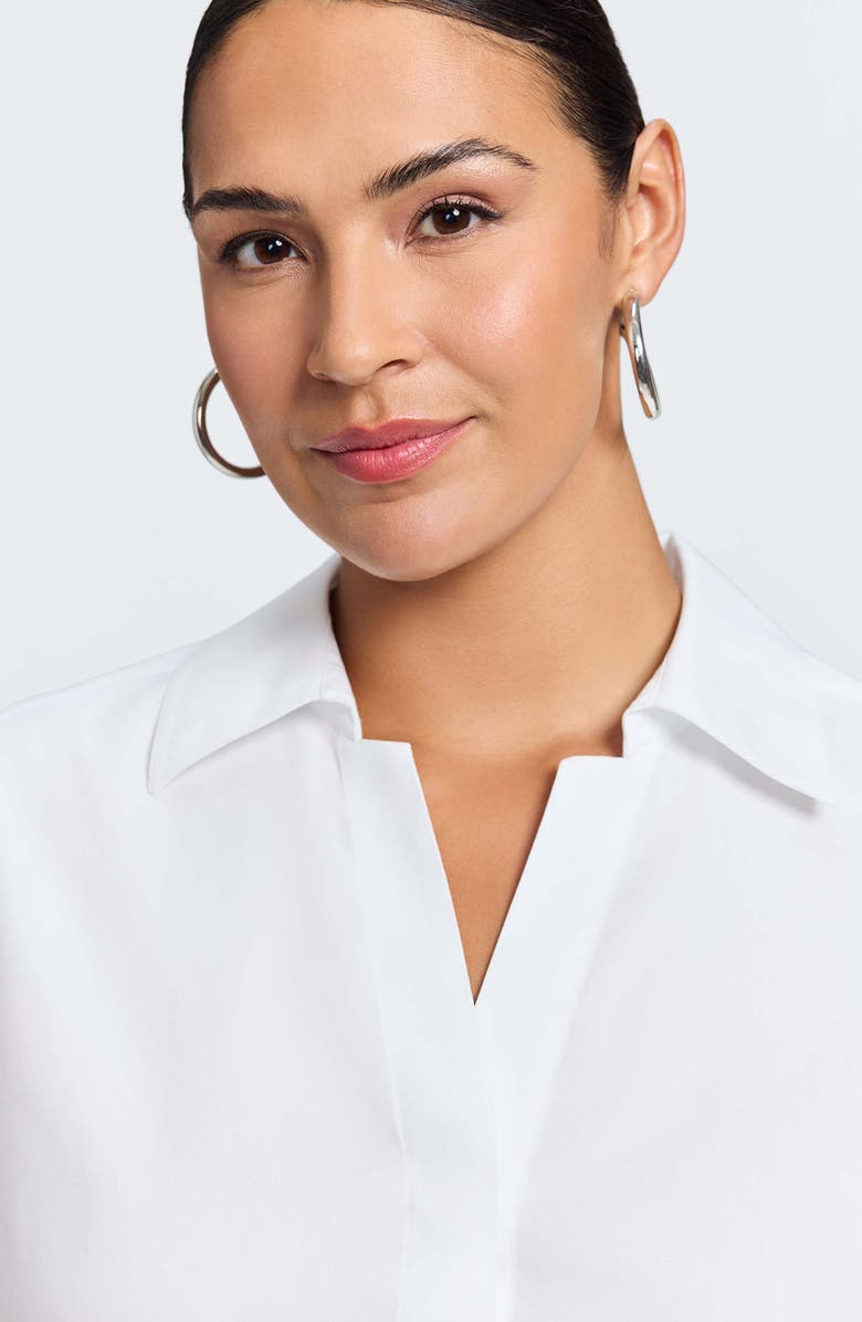 Foxcroft 'Taylor' Three-Quarter Sleeve Non-Iron Cotton Shirt, Alternate, color, White