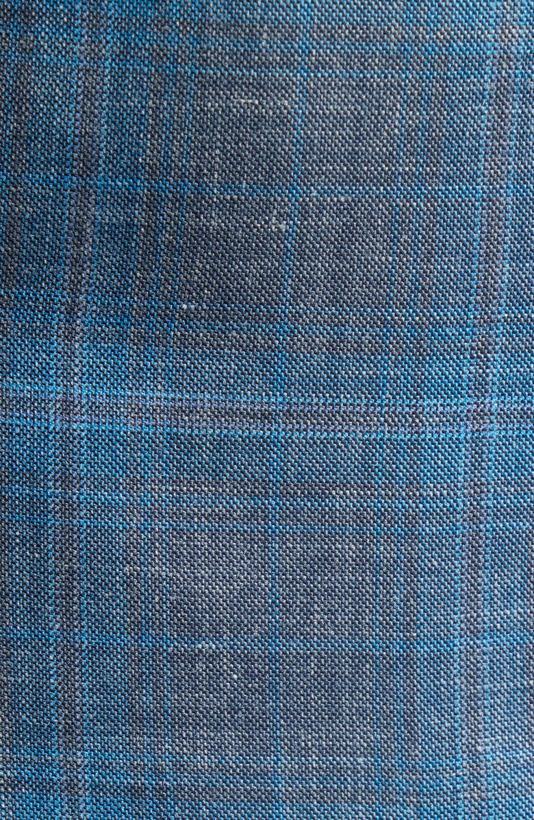 Heritage Gold Teal & Blue Slub Wool Blend Sport Coat, Alternate, color, Teal