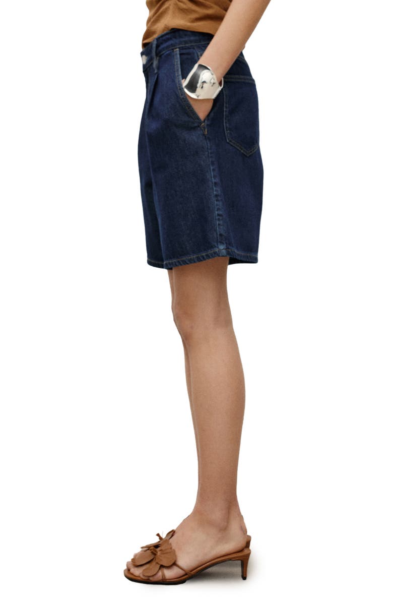 MANGO Dart Bermuda Denim Shorts, Alternate, color, Open Blue