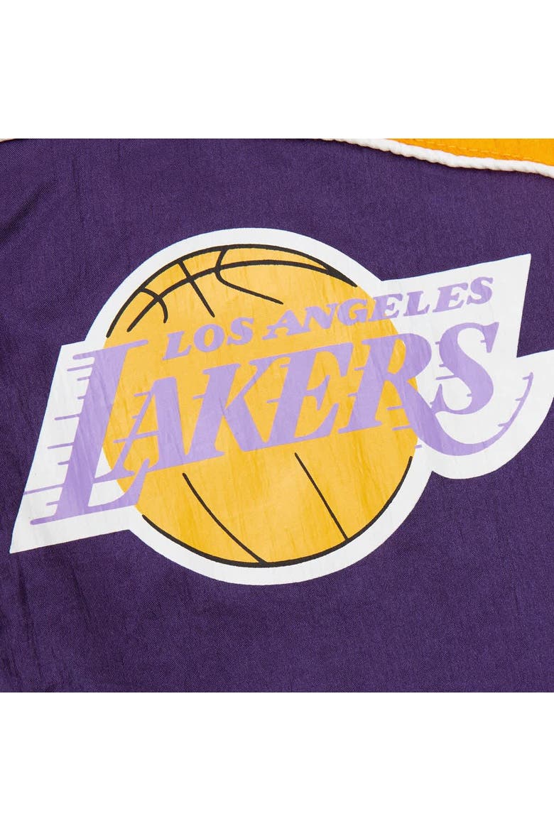 Men's Mitchell & Ness Purple Los Angeles Lakers Hardwood Classics Big Shot Premium Full-Zip Windbreaker Jacket, Alternate, color, Purple