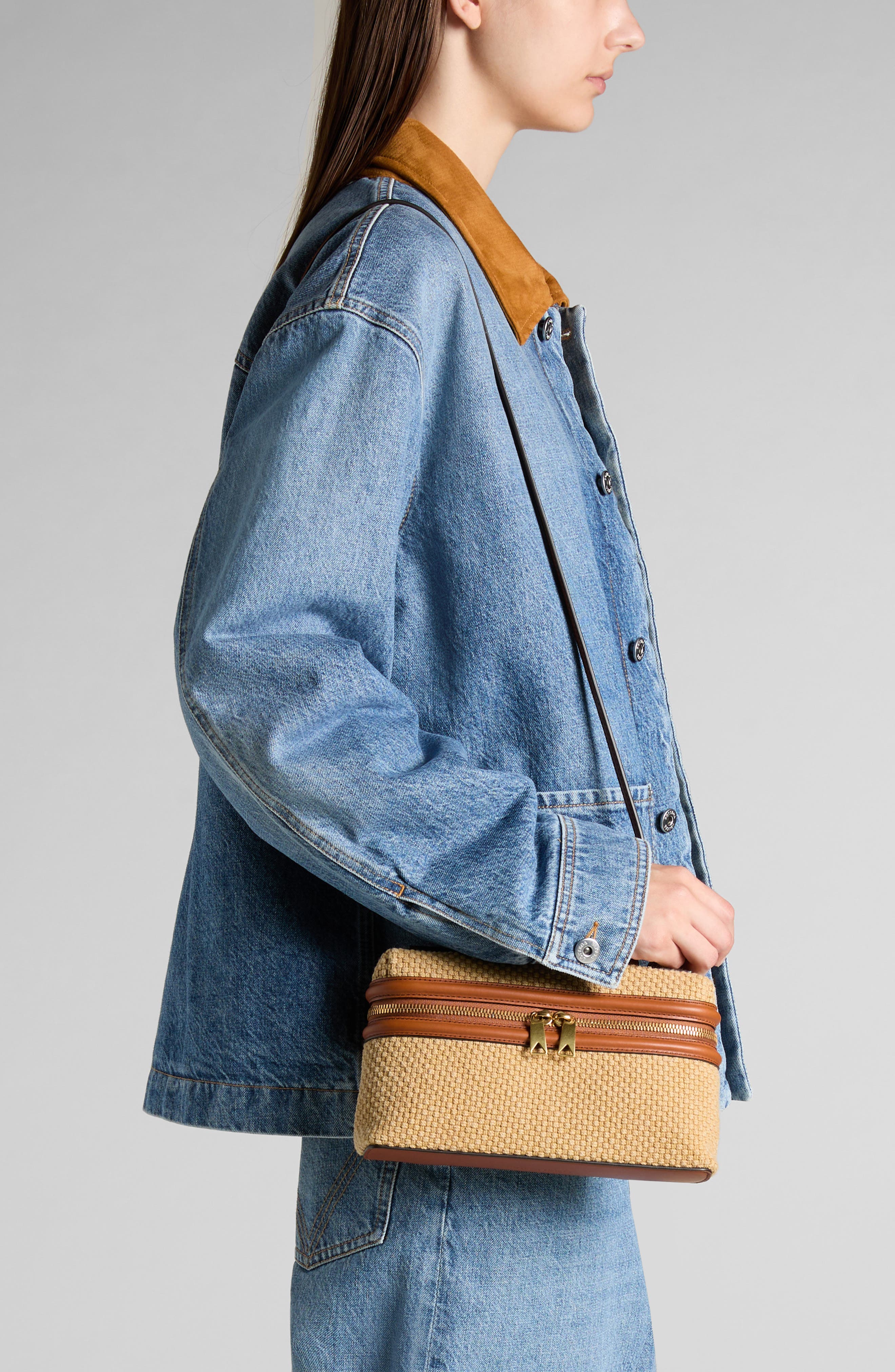 Bottega Veneta Bang Bang Jute Crossbody Bag, Alternate, color, 2678 Cane Sug/ Li Wo-Fo-Mb