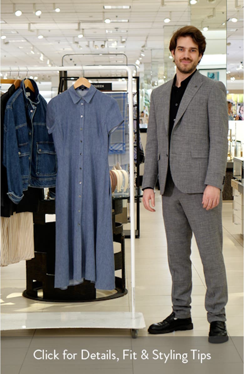 Stretch Linen Blend Shirtdress, sales video thumbnail