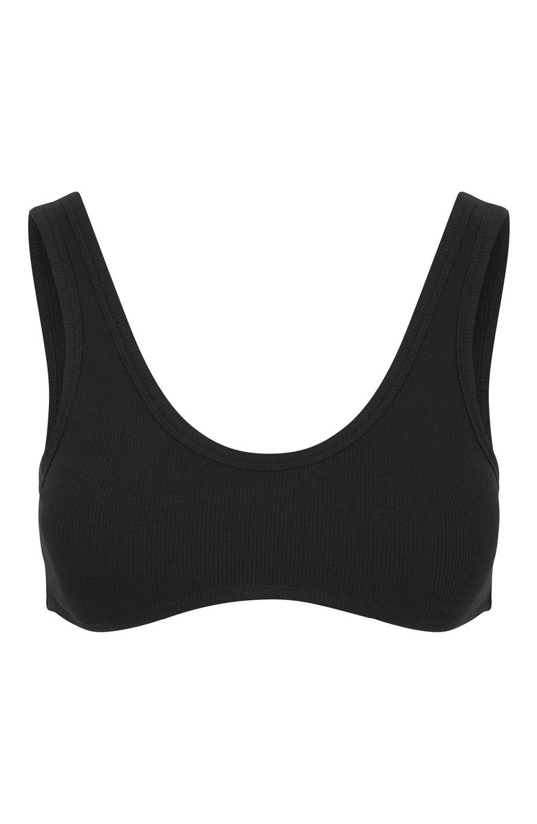 Nudea The Organic Cotton Dip Front Bralette, Alternate, color, Black