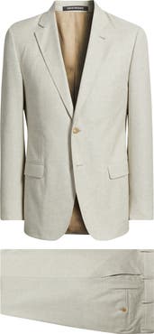 Emporio Armani Tan Mélange Wool & Cotton Blend Suit