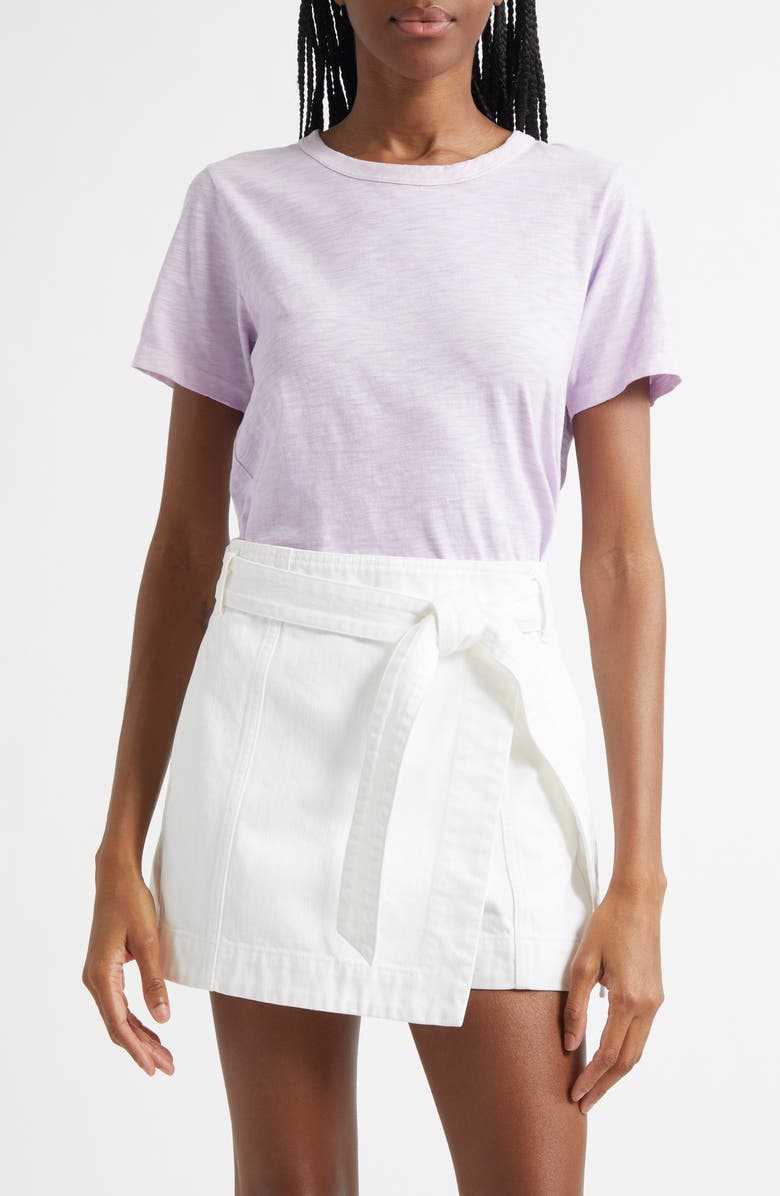 Veronica Beard Carla Crewneck Cotton T-Shirt, Main, color, Soft Lilac