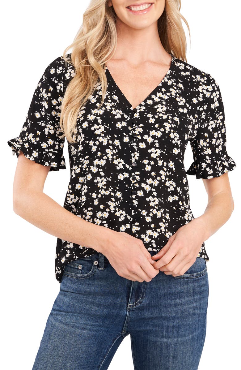 CeCe Floral Print Top, Main, color, 