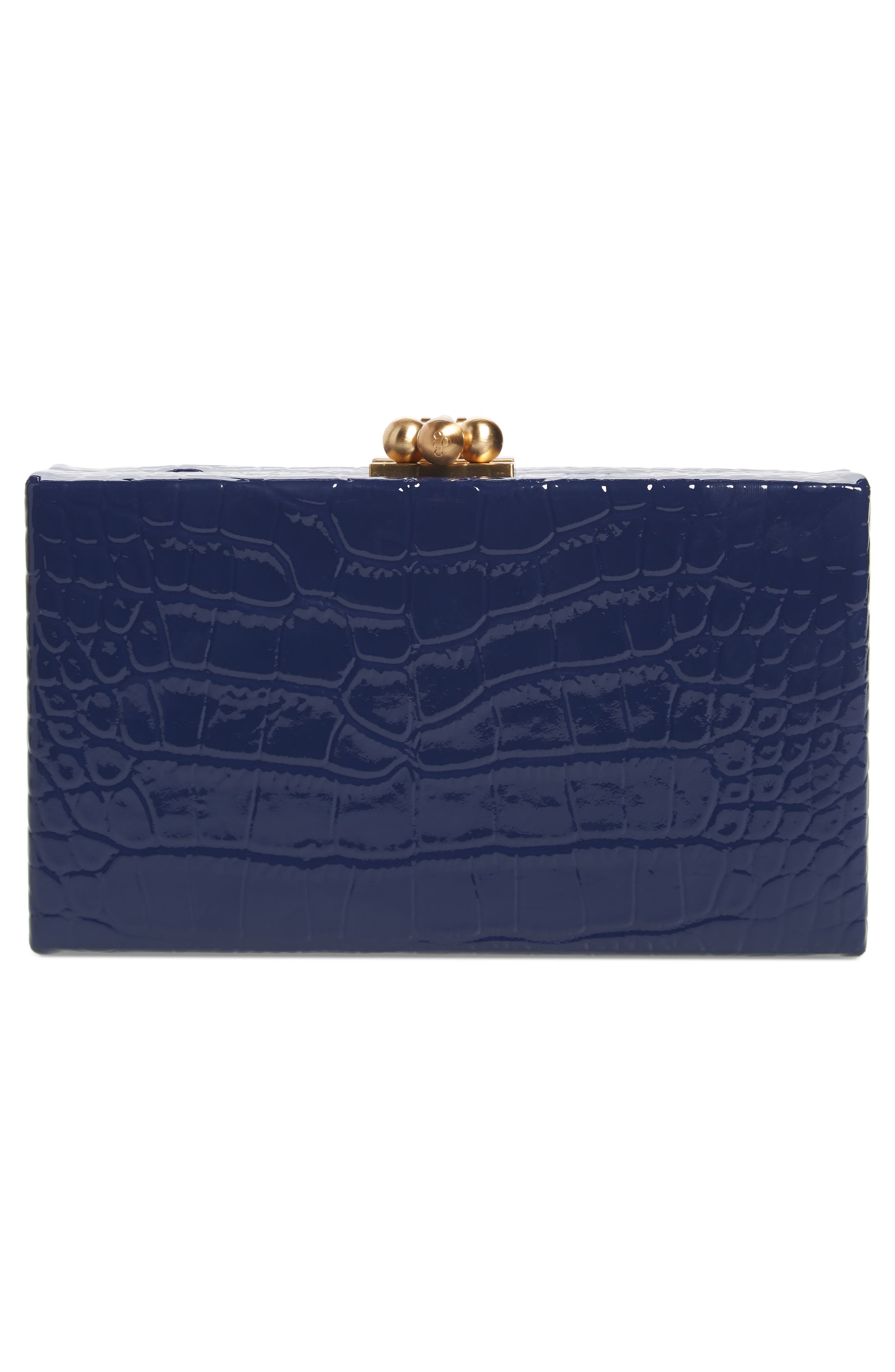 Edie Parker Jean Embossed Leather Box Clutch, Alternate, color, 