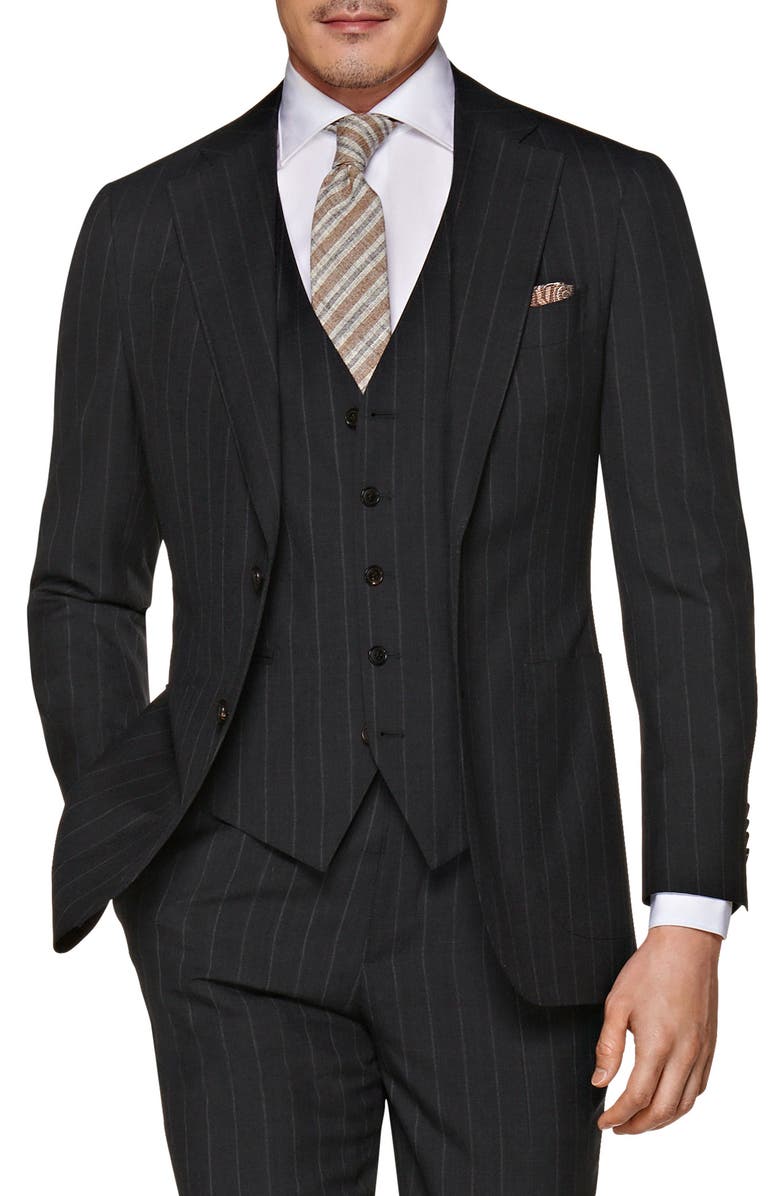 Suitsupply Pinstripe Wool Three Piece Suit, Main, color,