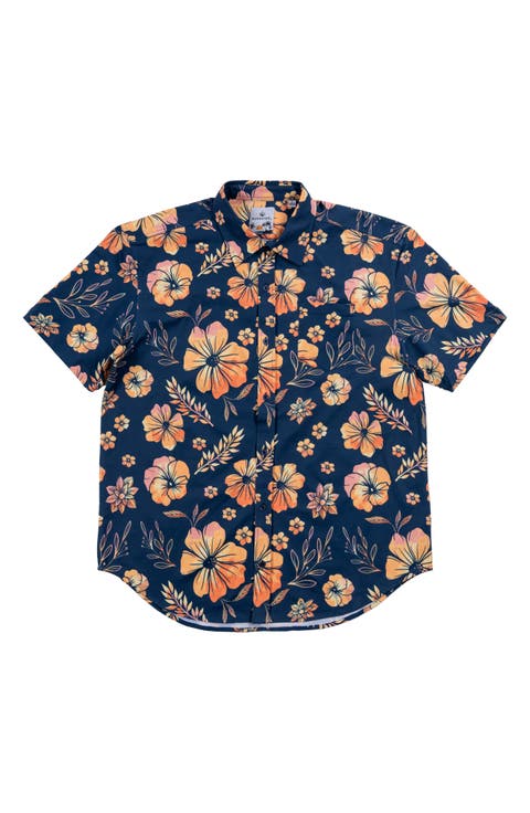 Premier Tropical Print Short Sleeve Button Up Shirt