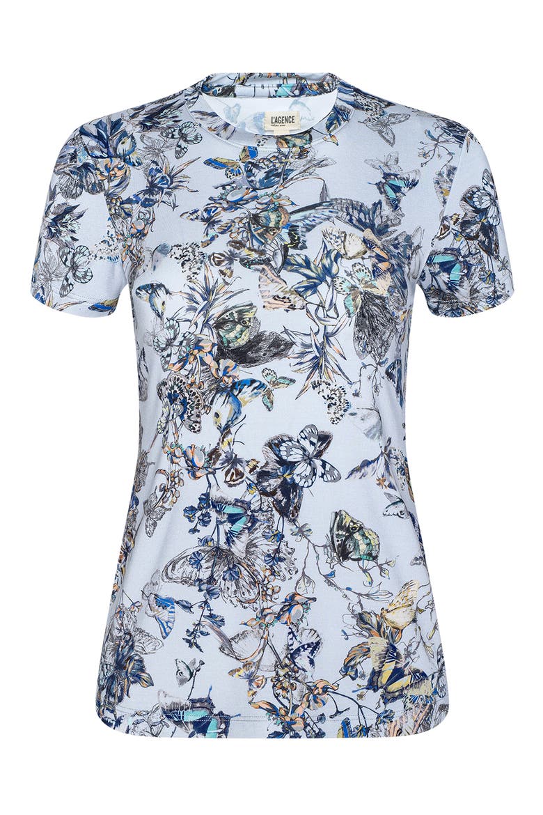 Ressi Butterfly Print T-Shirt, Alternate, color, GREY MULTI WATERCOLR BUTTERFLY