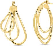 Bony Levy 14K Yellow Gold Twisted Teardrop Hoop Earrings