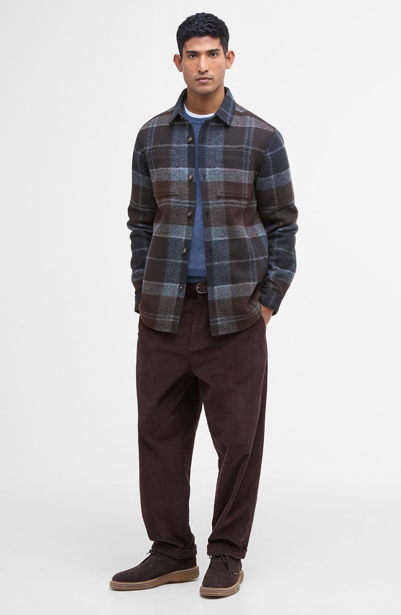 Barbour Chapter Tailored Fit Plaid Fleece Button-Up Shirt Jacket, Alternate, color, Midnight Oak Tartan