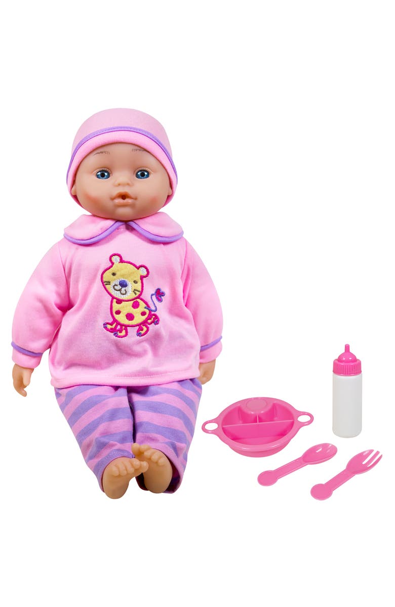 Lissi 16 Inch Baby Doll, Pink Purple Lion Animal Outfit, Cap, 4 Piece Accessories, Main, color, Multicolored