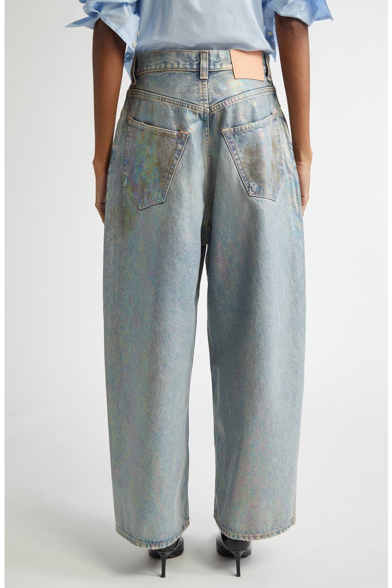 2023 Dirty Halo Baggy Wide Leg Coated Jeans, Alternate, color, MID BLUE AUZ