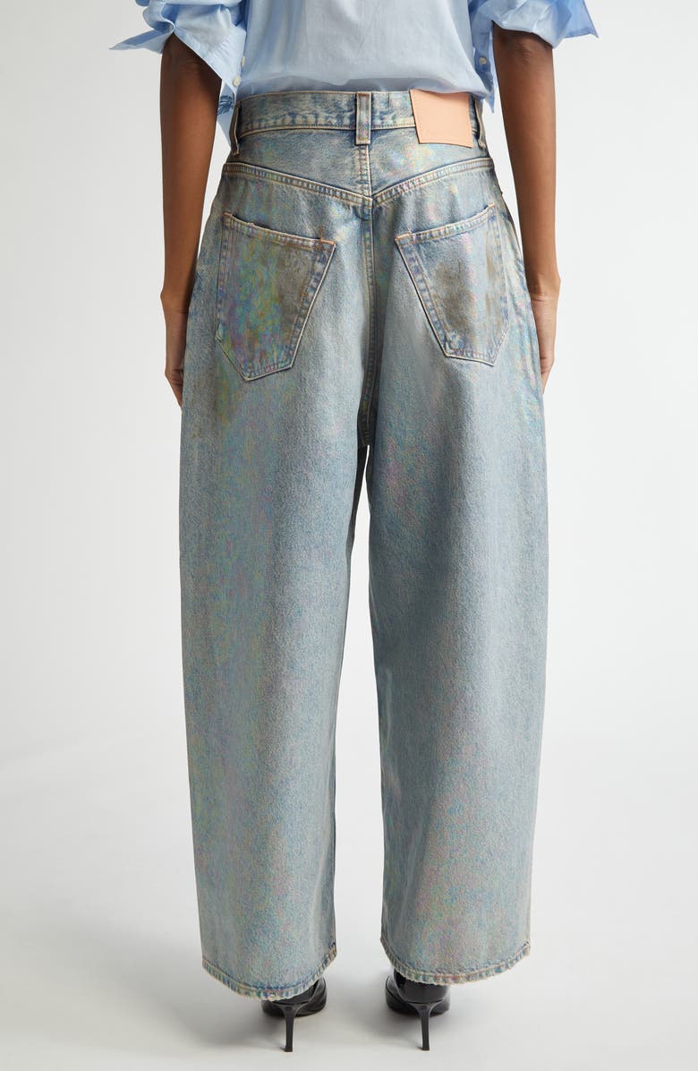 Acne Studios 2023 Dirty Halo Baggy Wide Leg Coated Jeans, Alternate, color, 