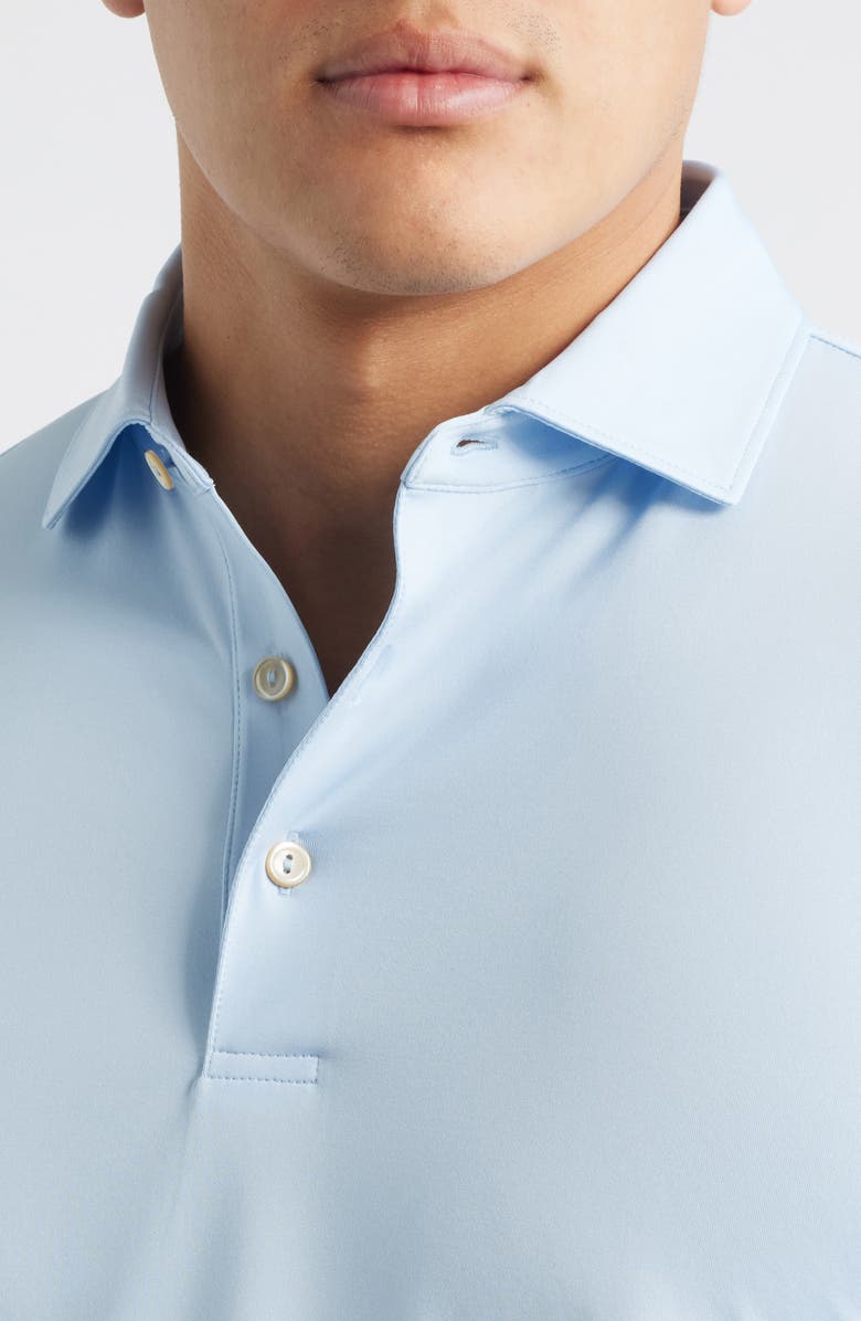 Peter Millar Solid Long Sleeve Performance Jersey Polo, Alternate, color, Stream Blue