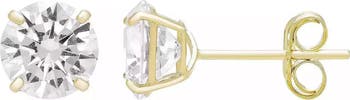 14K Gold Cubic Zirconia 7mm Stud Earrings