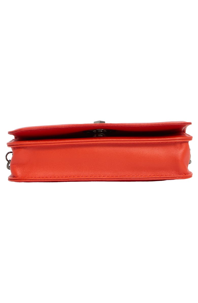 Longchamp Quilted Leather Wallet on a Chain, Alternate, color, Poppy