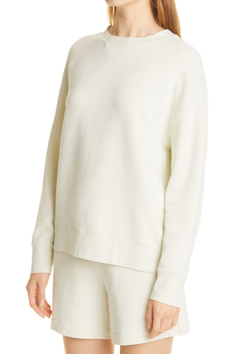 Essential Relaxed Cotton Sweatshirt, Alternate, color, HONEYDEW