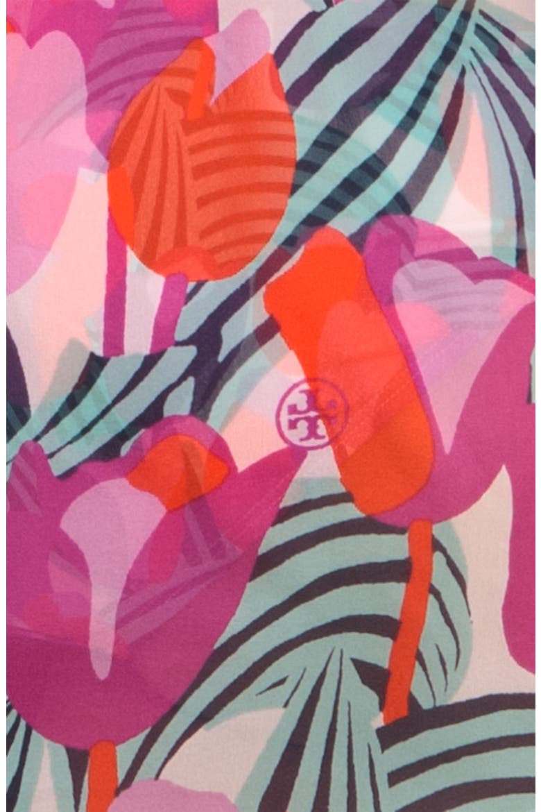 Print Silk Cover-Up Tunic, Alternate, color, BALLET PINK