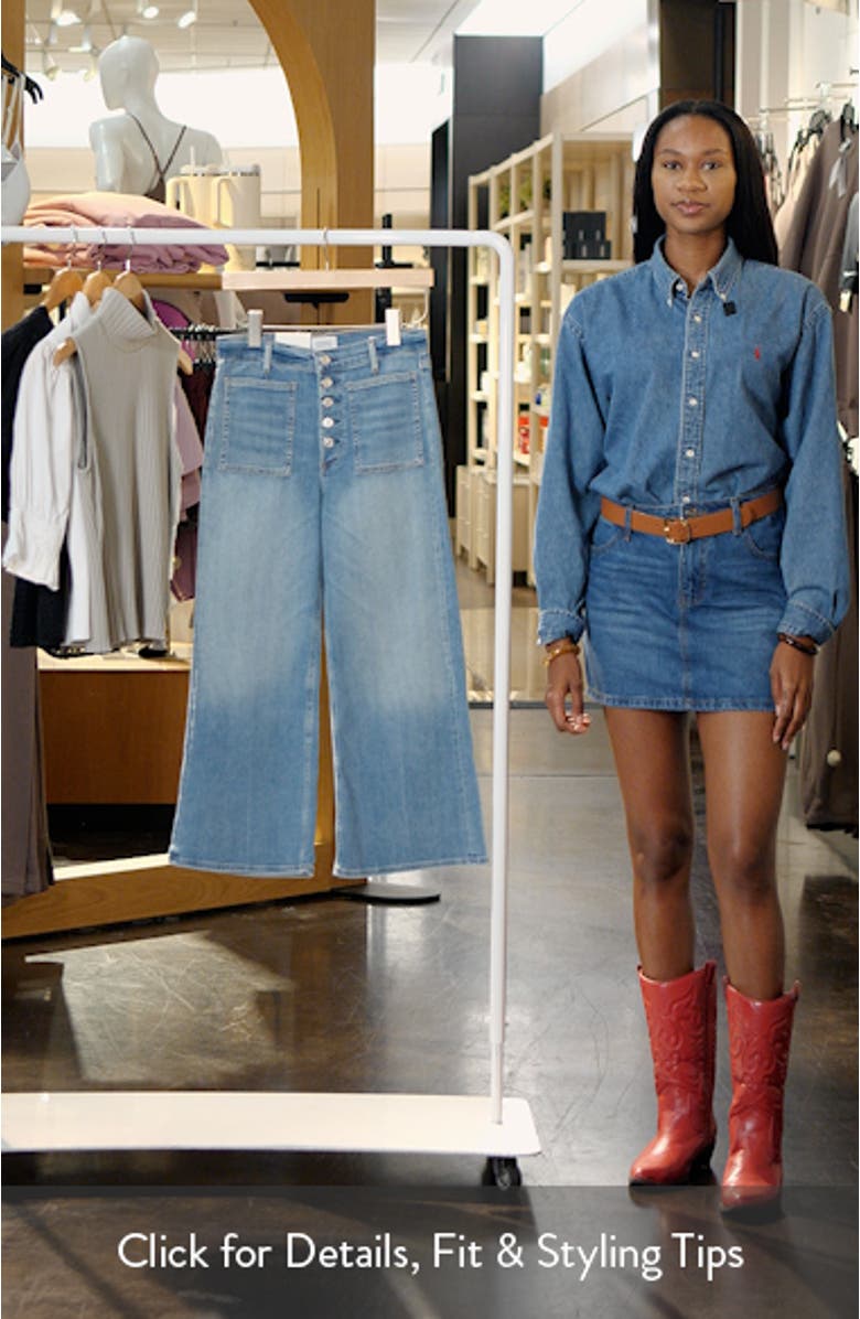 Lyra Exposed Button High Waist Crop Wide Leg Jeans, sales video thumbnail