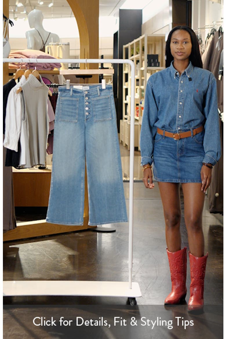 Lyra Exposed Button High Waist Crop Wide Leg Jeans video