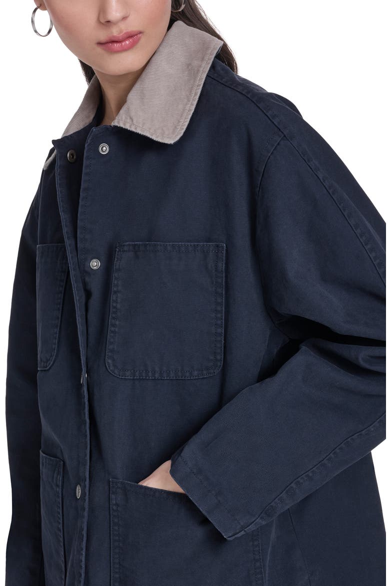 Contrast Collar Field Jacket, Alternate, color, NAVY