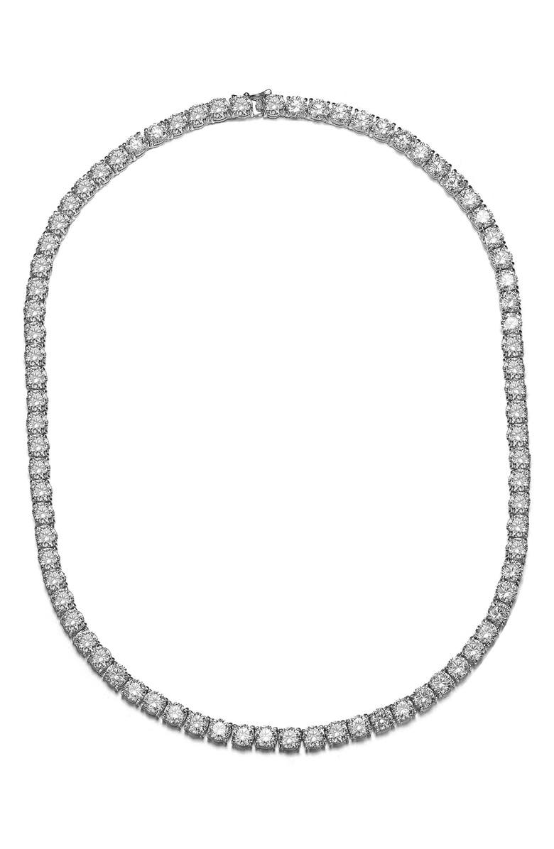 Genevive Cubic Zirconia Tennis Necklace, Main, color, 