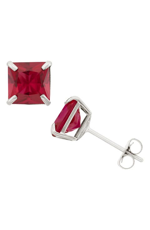 Princess Cut Stud Earrings