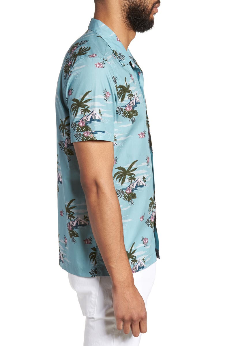 Ted Baker London Slim Fit Tropical Pattern Sport Shirt, Alternate, color,