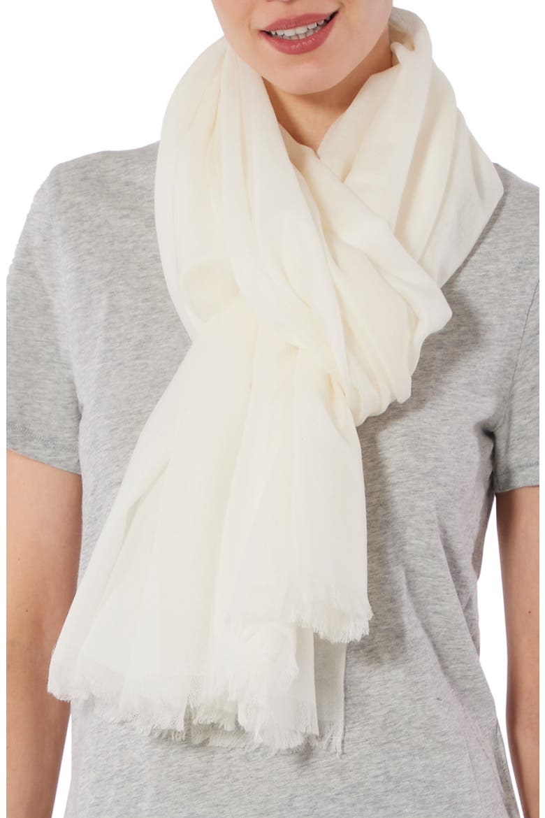 Lightweight Cashmere Scarf, Main, color, OPTIC WHITE
