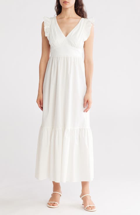 V-Neck Sleeveless Solid Maxi Dress