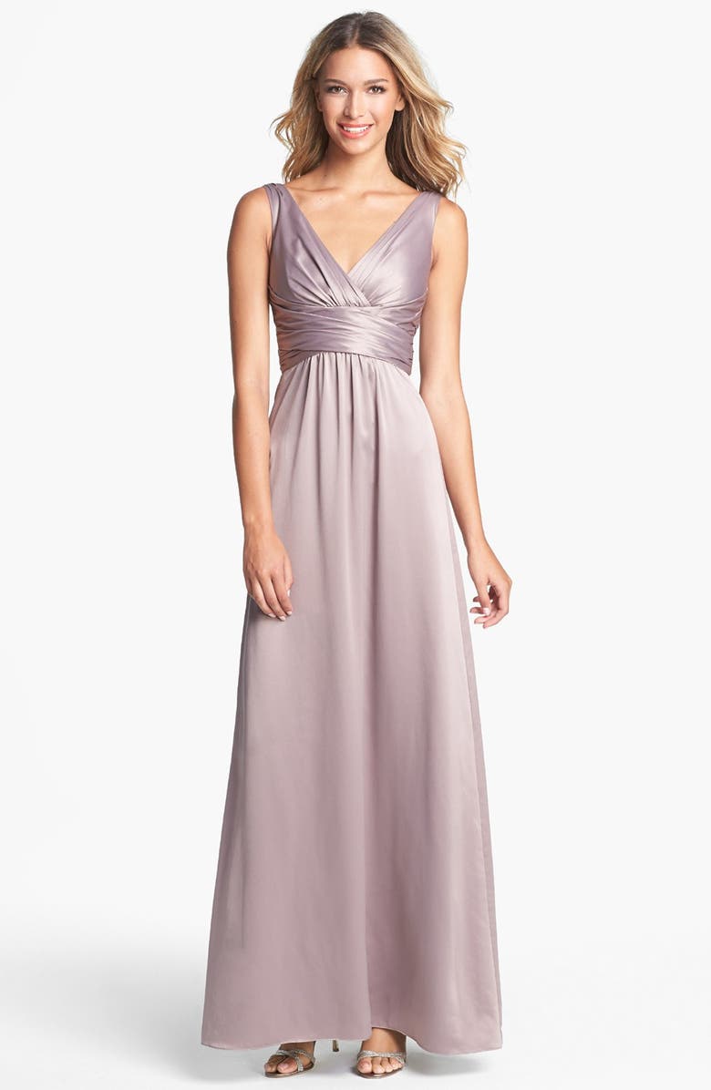 Amsale Long Charmeuse Dress, Main, color, 