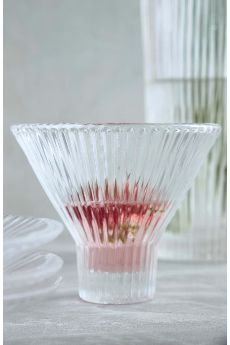 Pressed Clear Martini Glasses - Set of 4, Alternate, color, Clear