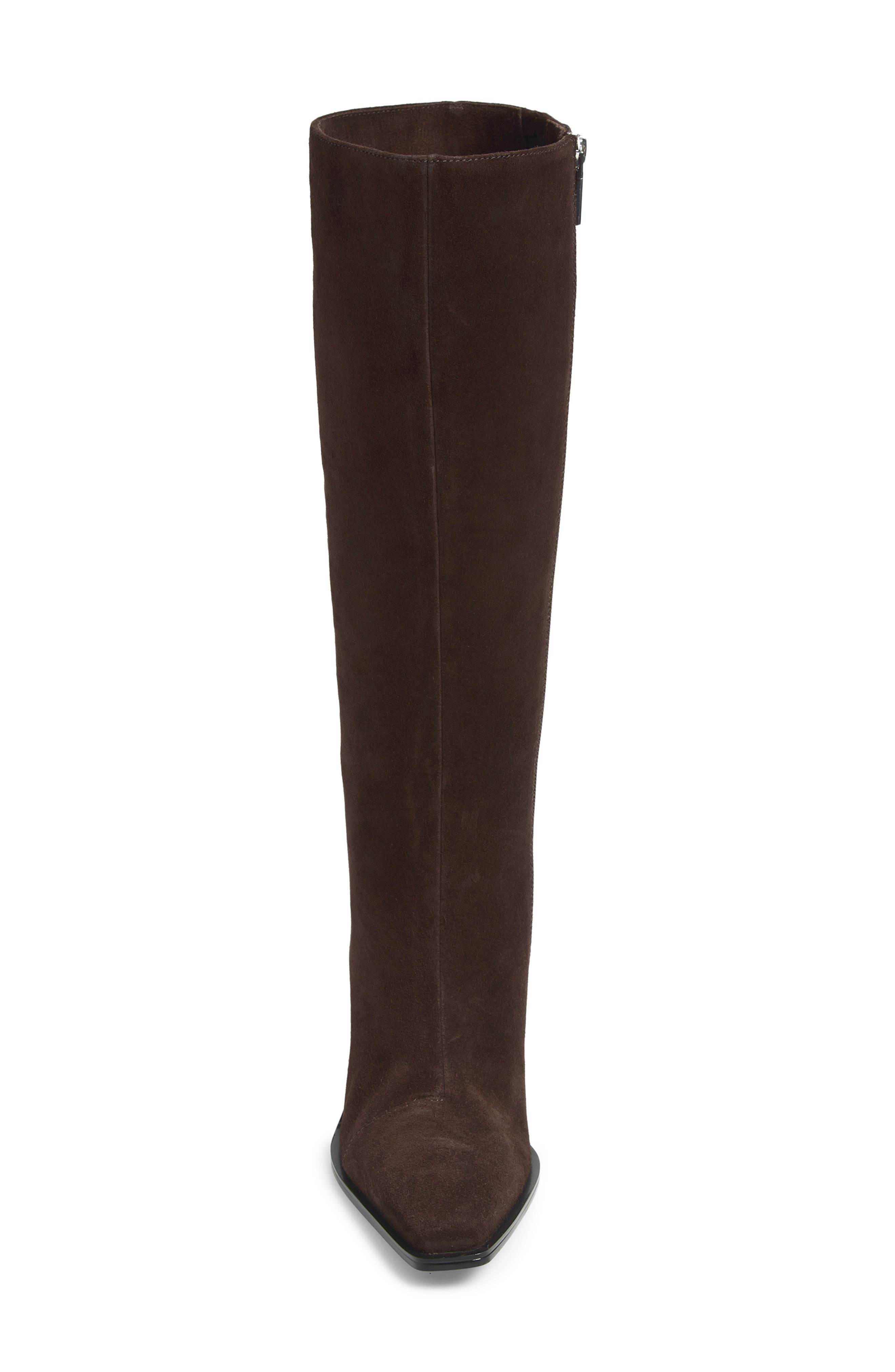 Newbury Knee High Leather Boot, Alternate, color, DARK CHOCOLATE SUEDE