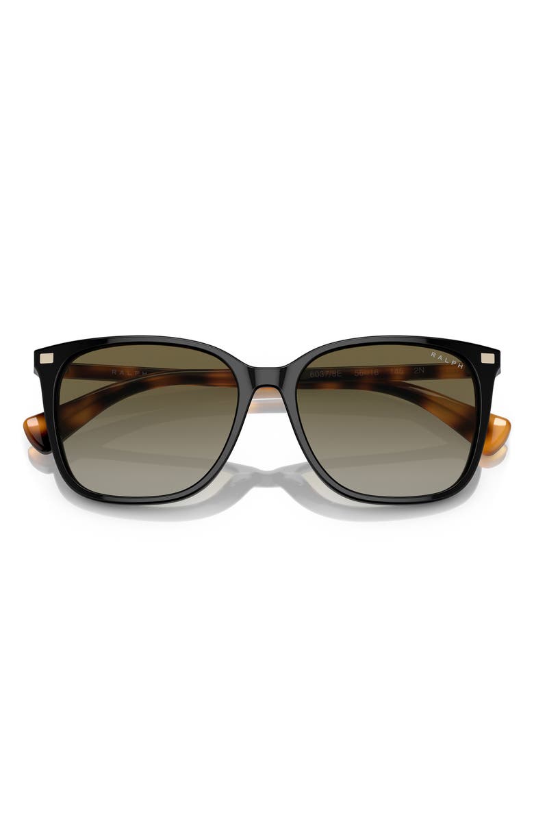 RALPH 56mm Gradient Square Sunglasses, Alternate, color, Shiny Black / Gradient Green