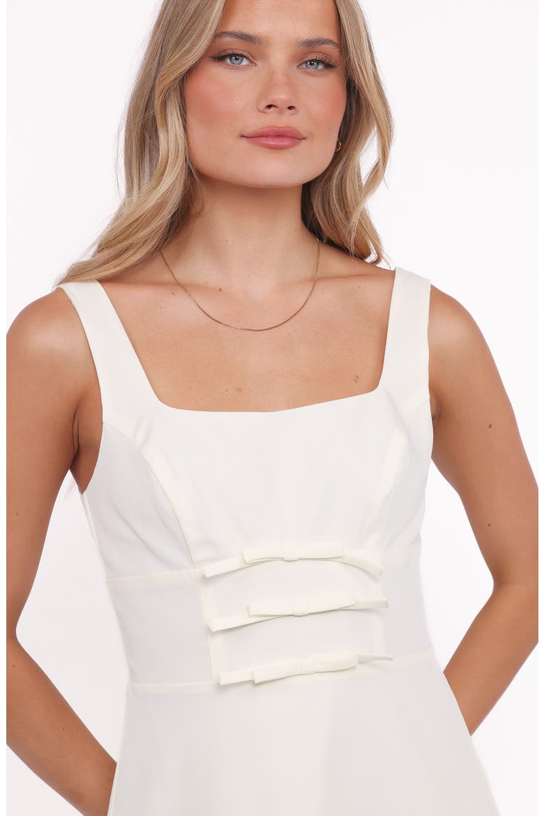 Emer Bow Sleeveless Minidress, Alternate, color, CREAM
